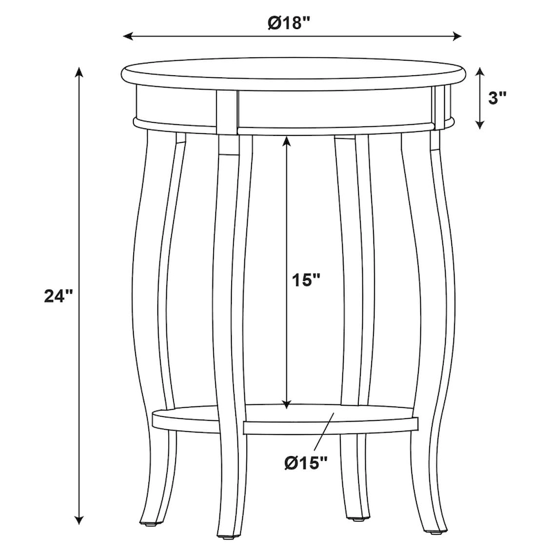 Penelope White Round Table with Shelf