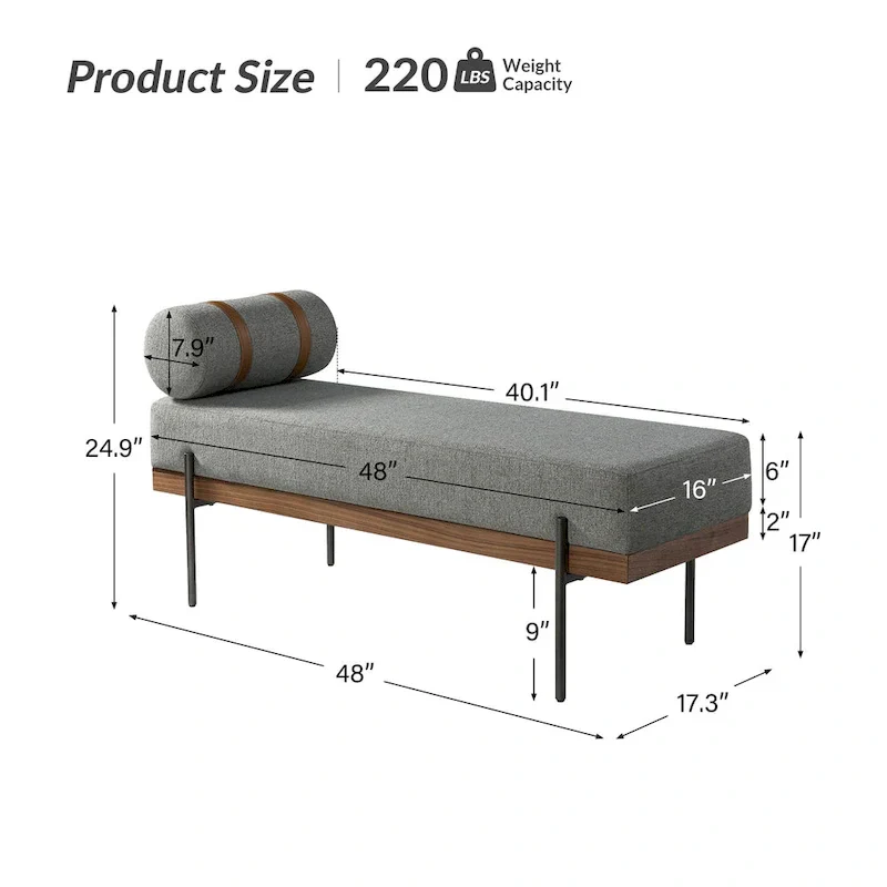Damacio Entryway Bench with Removable Pillow