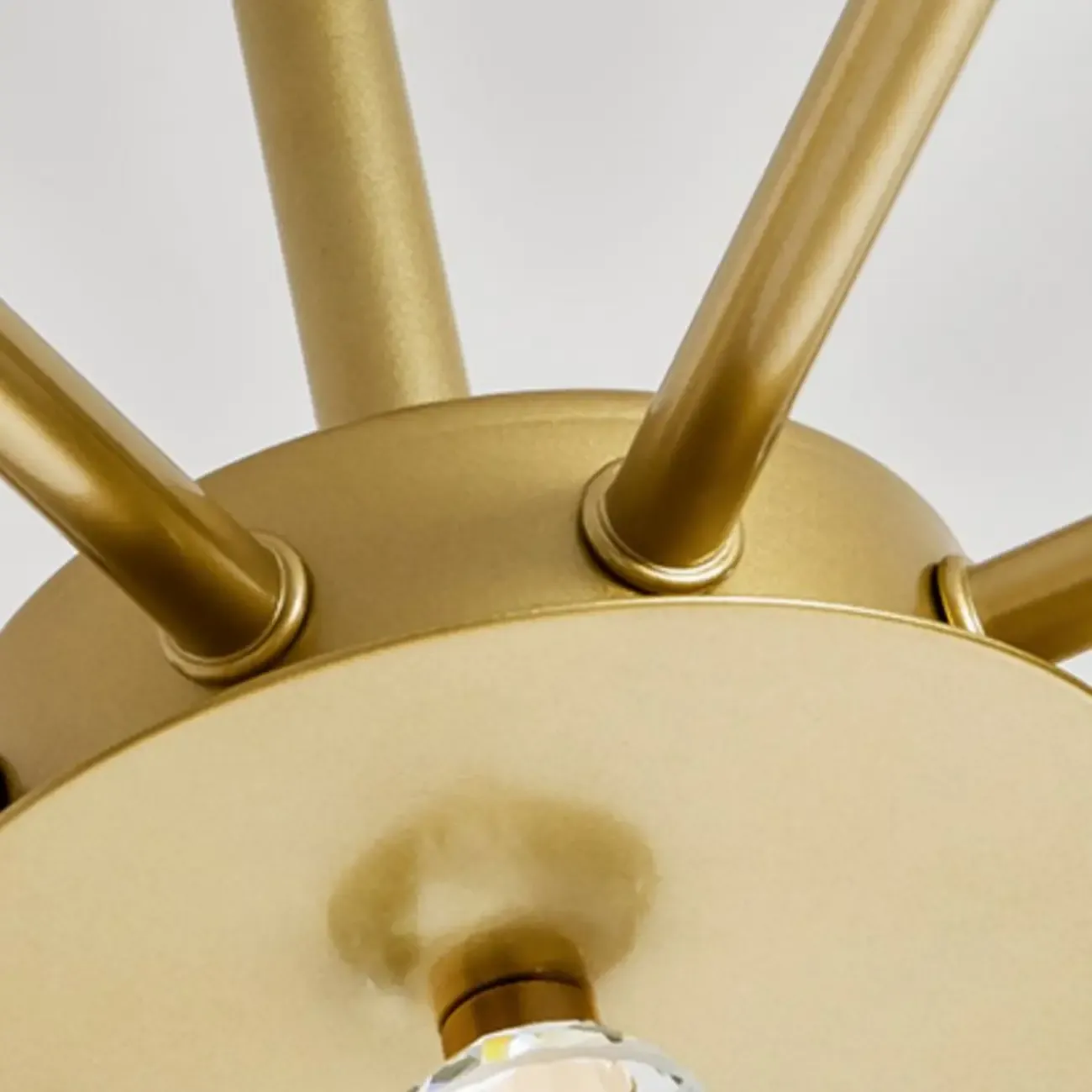 Symmetrical Ceramic Flower Down Gold Chandelier