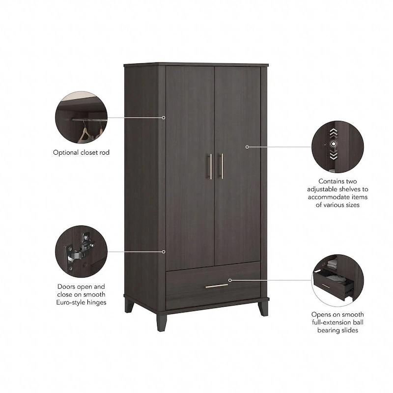 Somerset Large Armoire Cabinet by Bush Furniture