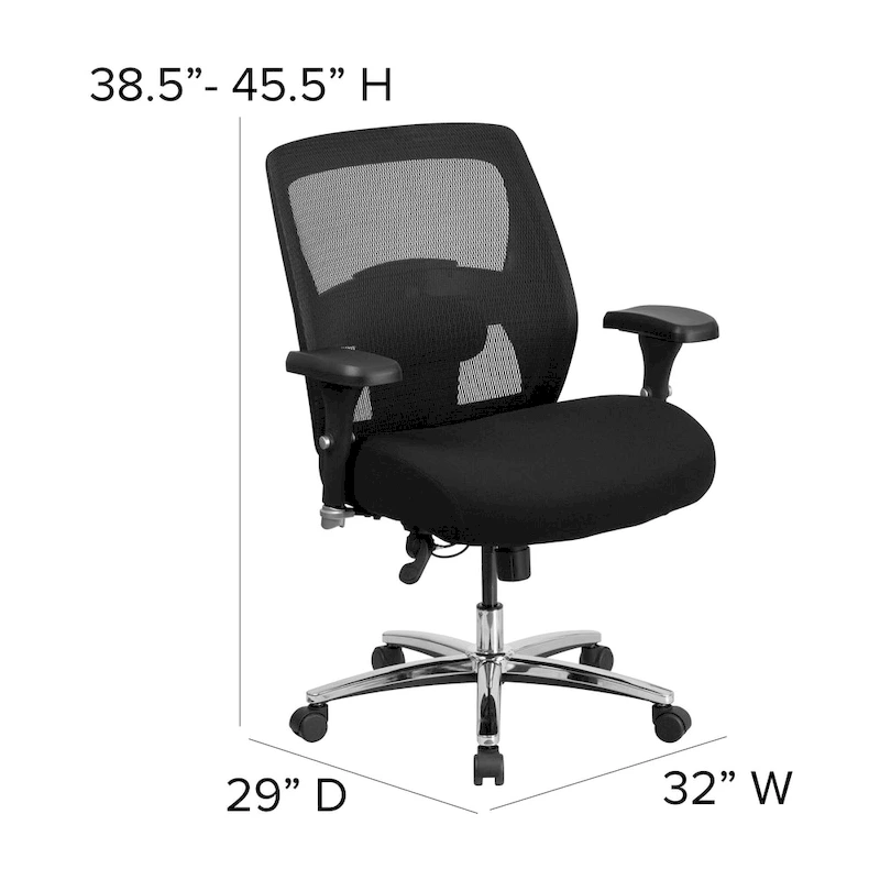 24/7 Intensive Use Big & Tall 500 lb. Rated Mesh Ergonomic Office Chair