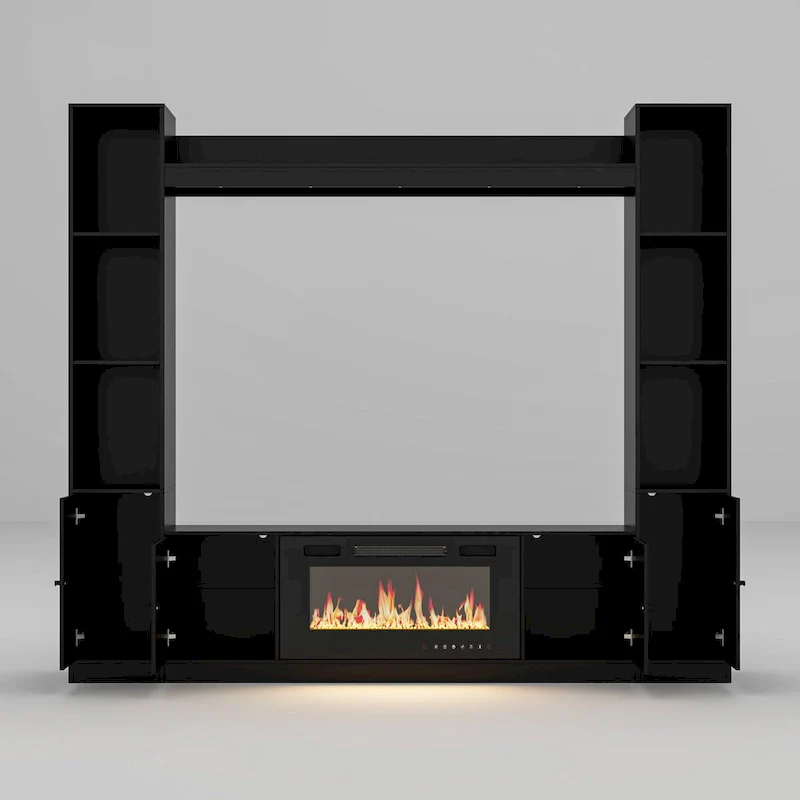 TV Stand/Electric Fireplace Ensemble Cozy Stylish Living Room Solution