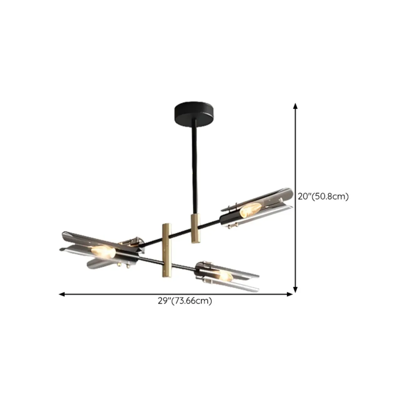 Modern Industrial Linear Chandelier with Adjustable Height