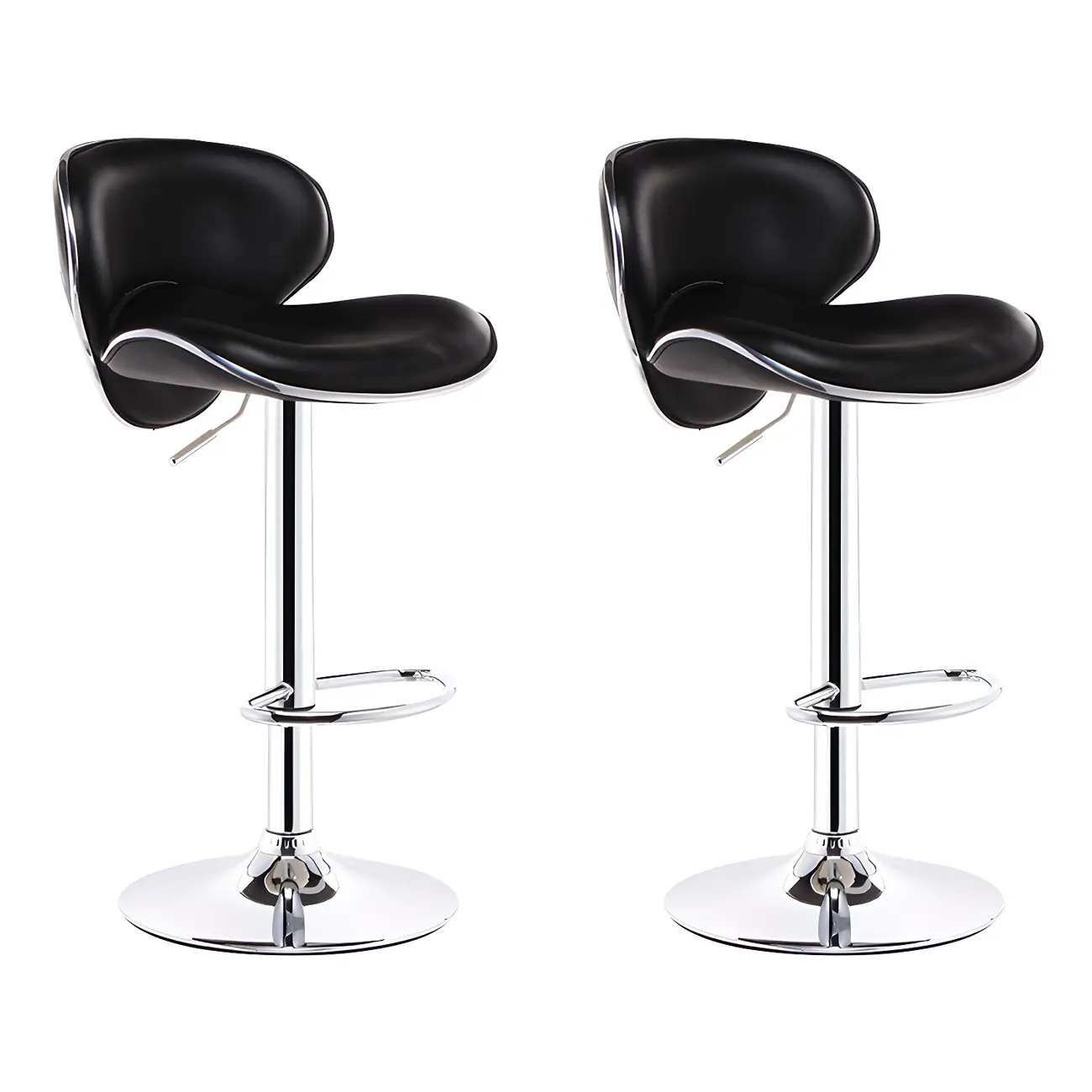360° Swivel Faux Leather Bar Stools Adjustable Height Bucket Seat