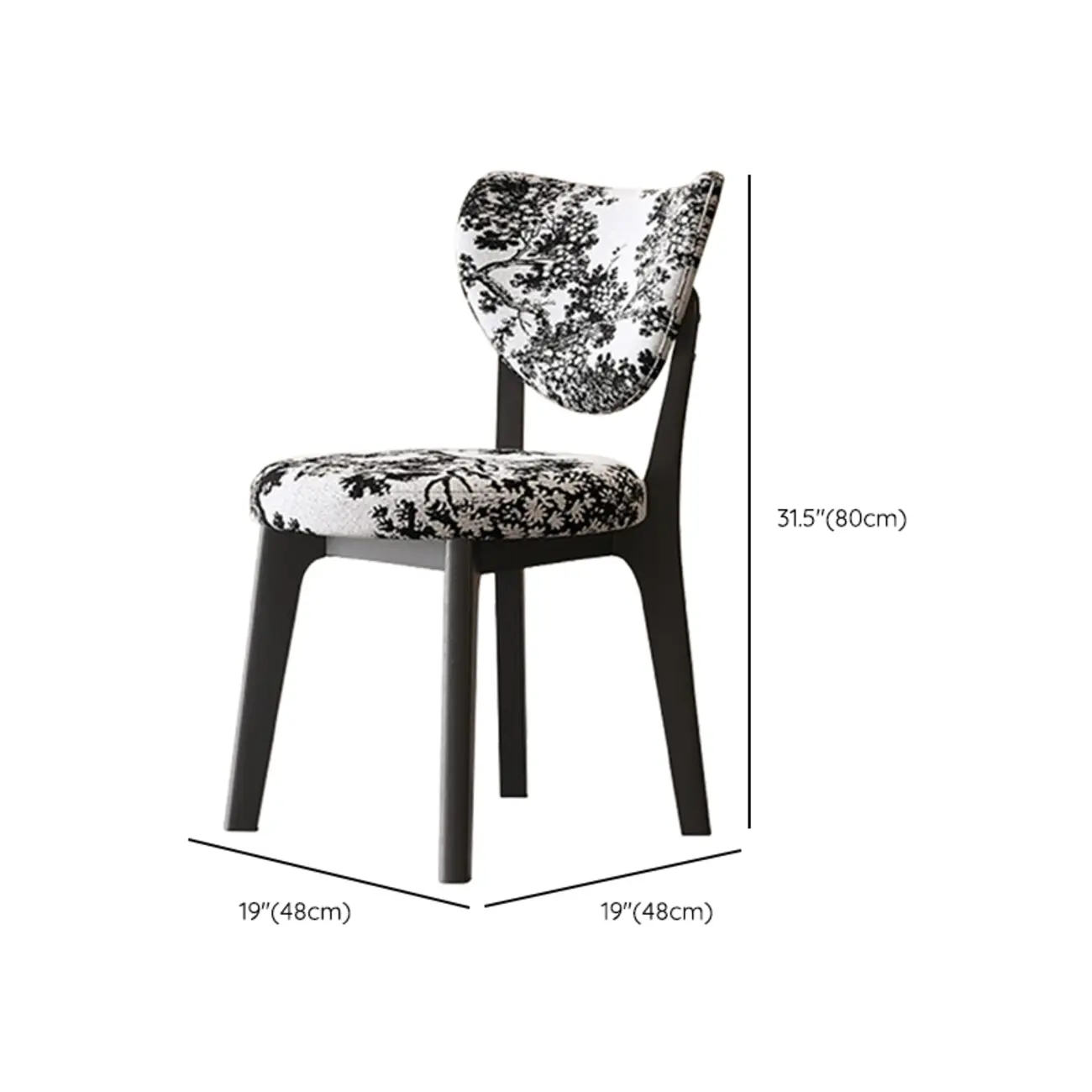 Modern Faux Leather Wingback Armless Dining Chair