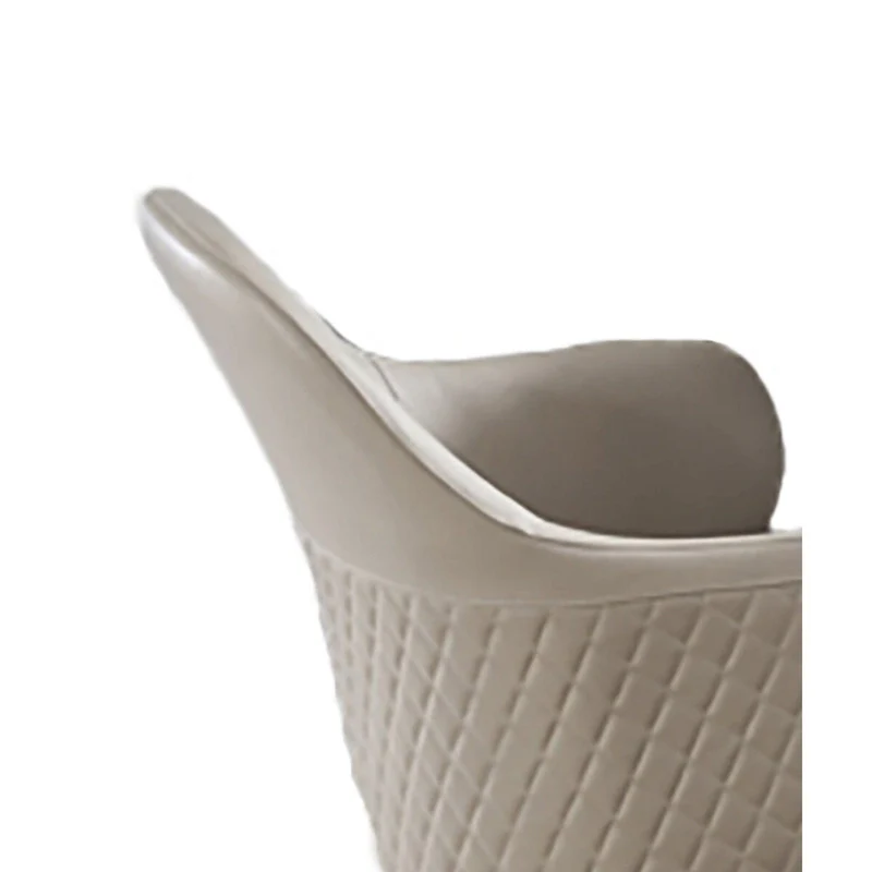 Liy 26 Inch Dining Chair Set of 2, Curved Padded, Tufted Beige Faux Leather