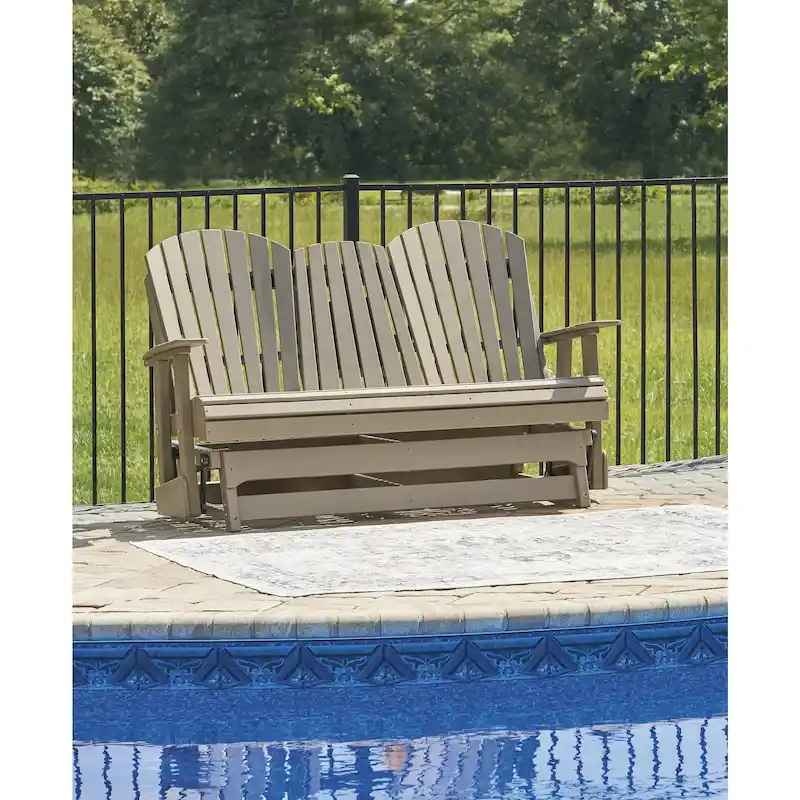 Signature Design by Ashley Hyland wave Outdoor Glider Loveseat - 67  W x 31.5  D x 41.75  H