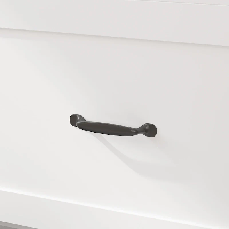 Modern Wood Full Murphy Bed Chest in White Finish Dresser 2-1 Cabinet