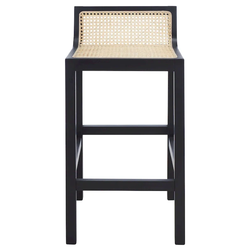 SAFAVIEH Carry Low Back Cane Counter Stool - 16 W x 19 D x 31 H - 16Wx19Dx31H