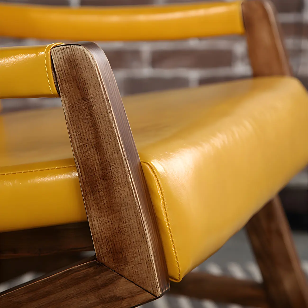 Modern Faux Leather Lounge Chair with Pillow Back