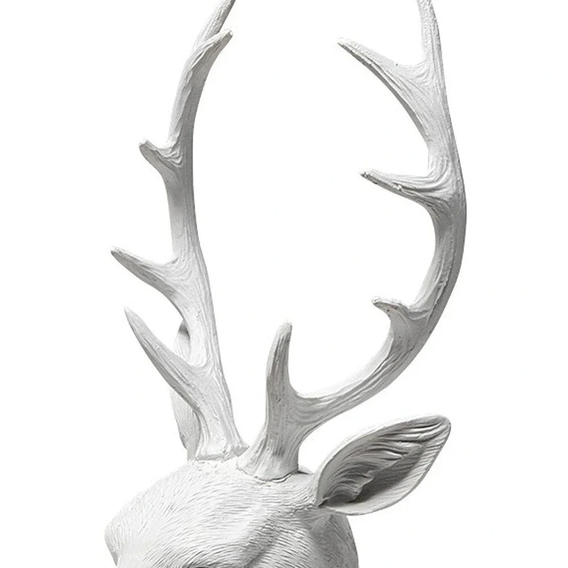HomeRoots 23  White Polyresin Suited Deer Bust Tabletop Sculpture - 6  W x 8  D x 23  H