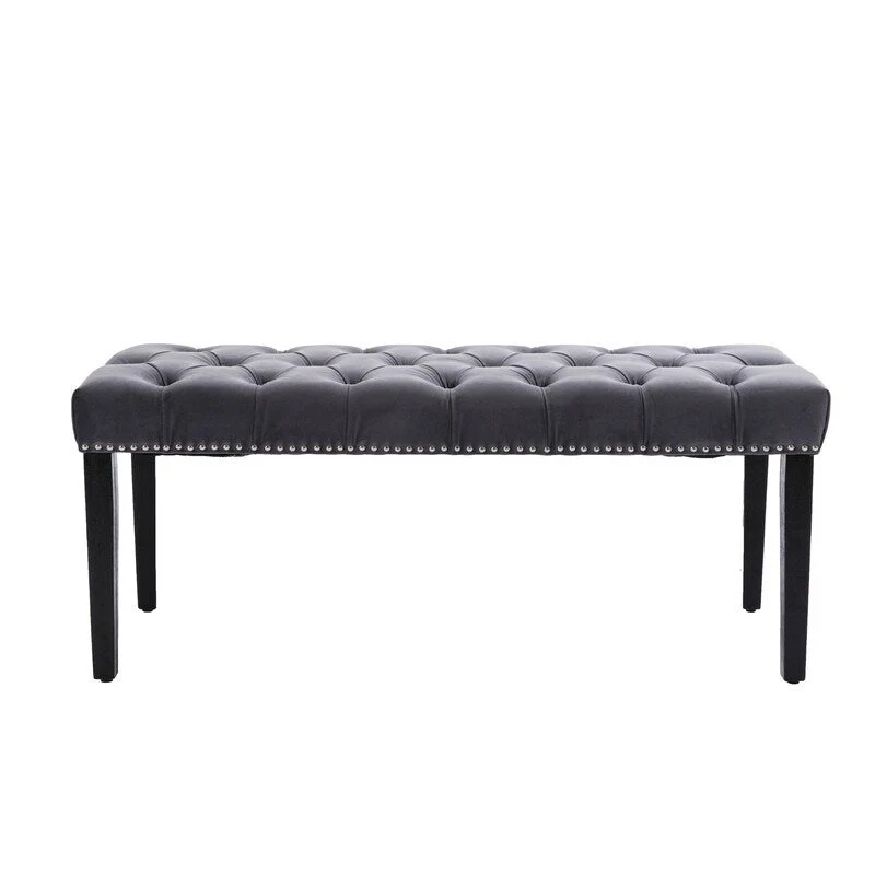 45.28L Velvet Upholstered Tufted Bench Ottoman