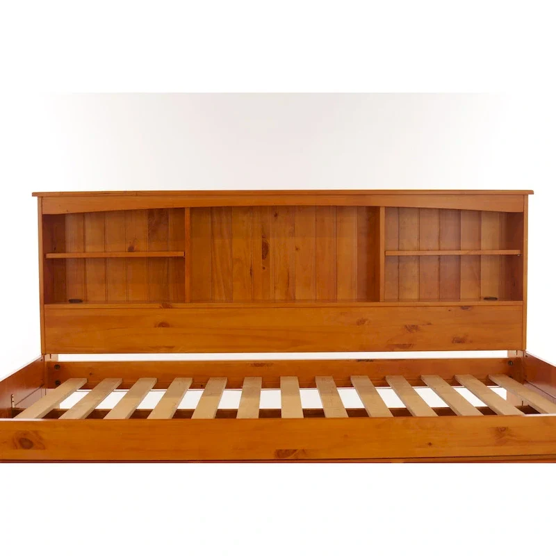 OS Home and Office Furniture Model , Solid Pine Twin Daybed with Six Drawers in Warm Honey