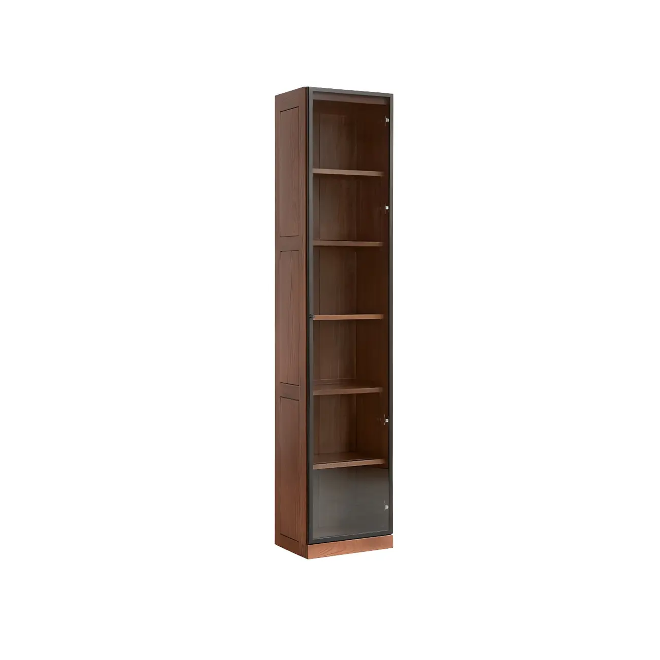Adjustable Shelves Glass Solid Wood Display Wine Cabinet