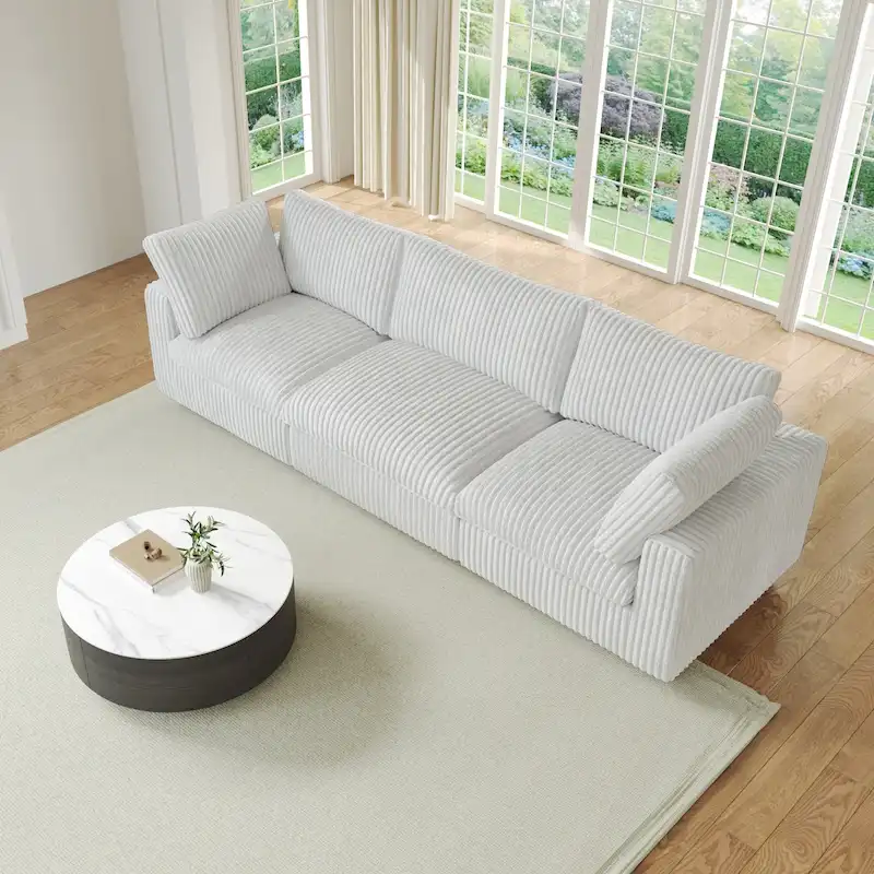 Soft Plush Modular Sectional Sofa Modern Upholstered Living Room Couch