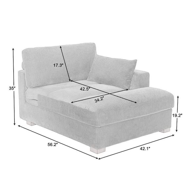 Left and Right Sectional Sofa Set Chaise Lounge Sofa Chair