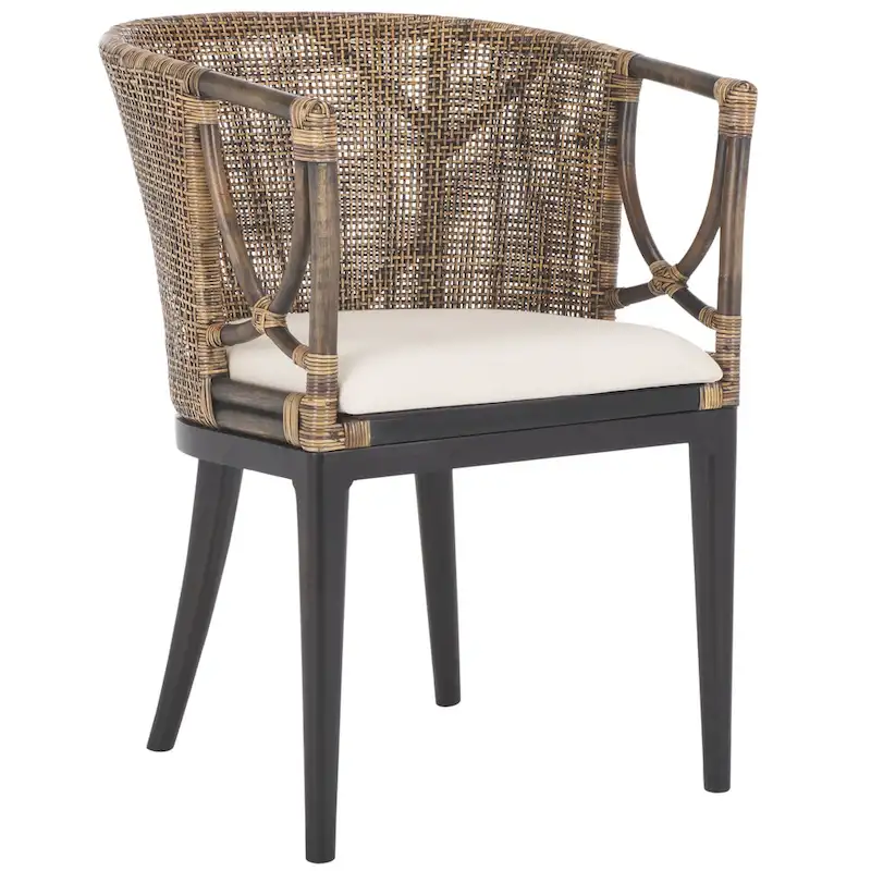 SAFAVIEH Olafia Dining Brown/ Black Arm Chair - 22.3