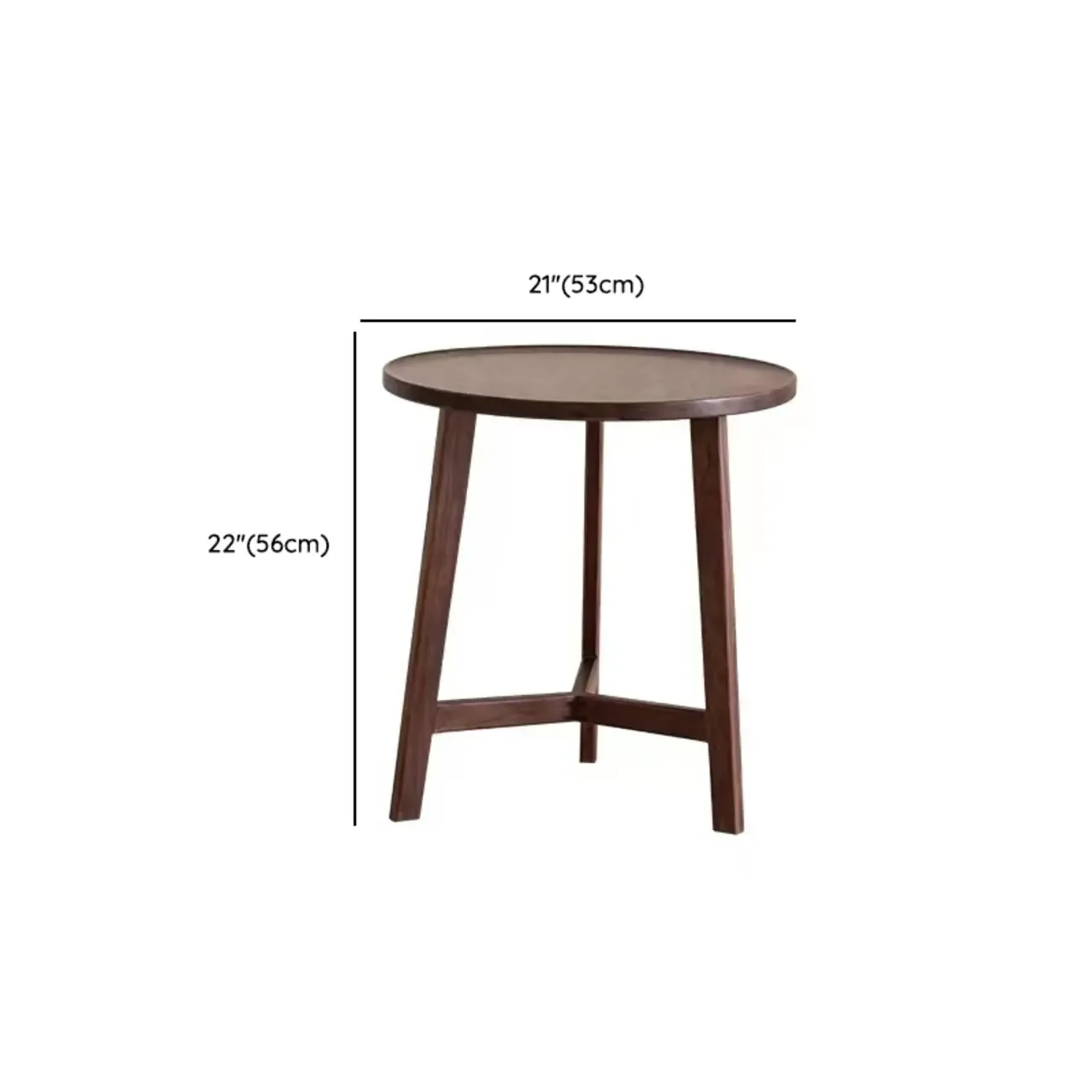 Mid-century Wooden Round Coffee Table Set with Cross Legs