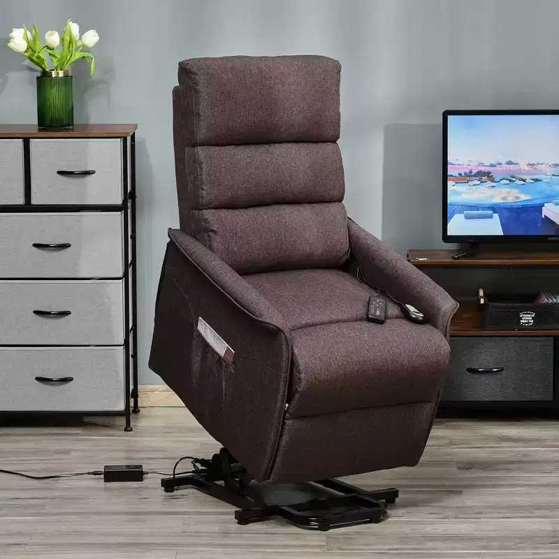 Brown Power Lift Recliner Chair with Massage – Single Seat