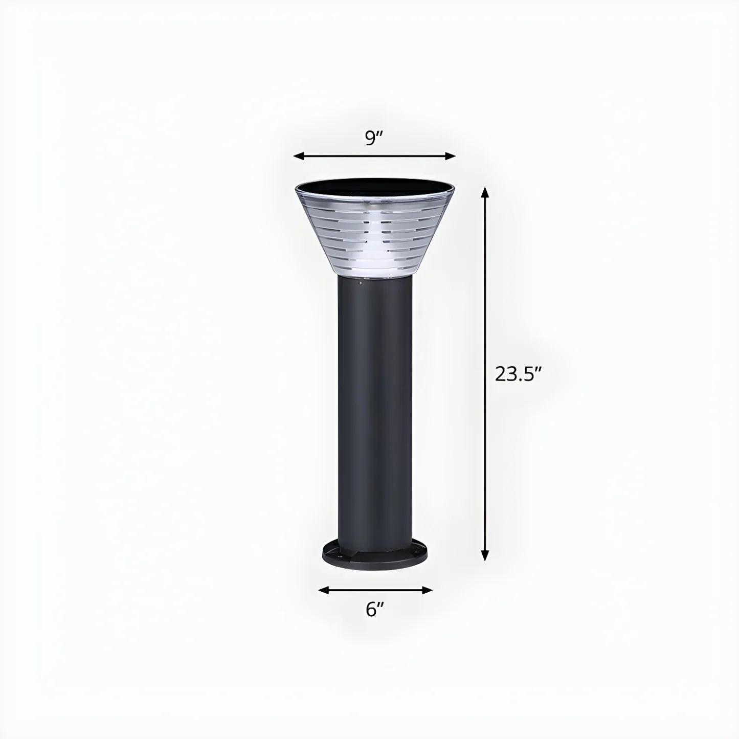 Modern Solar Pillar Conical Metal Landscape Lighting