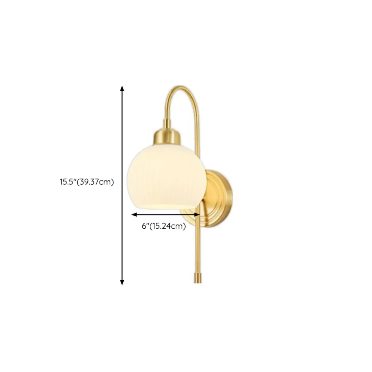 Modern Dual White Glass Dome Brass Wall Lamp