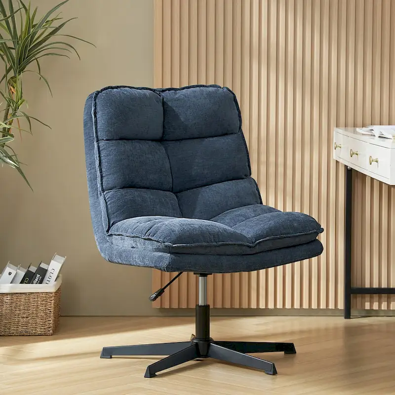 Joaquin Modern Armless 0ffice Chair Tufted 360Swivel With Upholstered by HULALA HOME