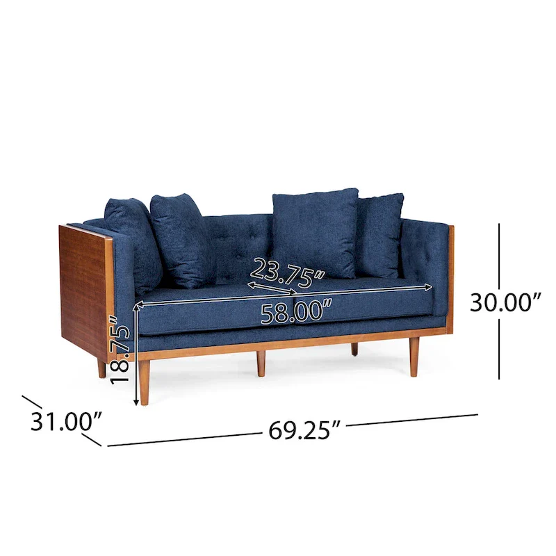 Tufted Loveseat with Accent Pillows