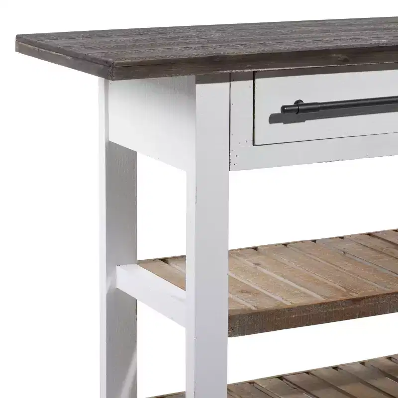 Farmhouse Wood Rectangle Console Table White - Olivia & May