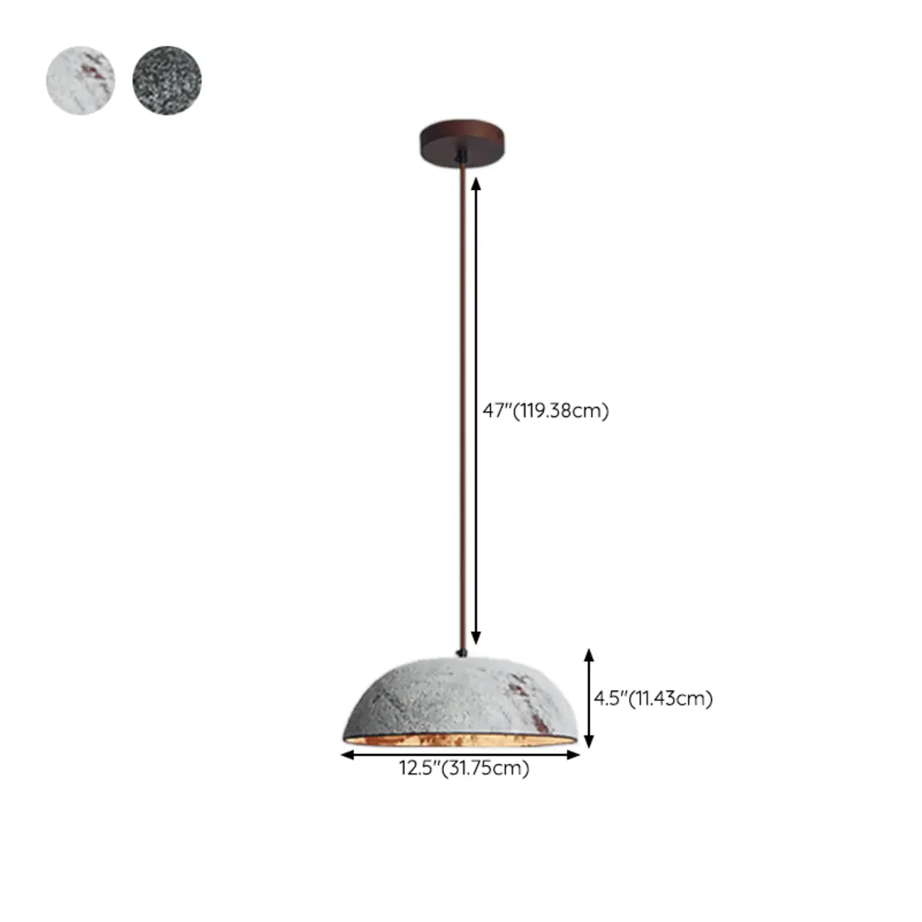 Modern Ceramic Black Bowl Kitchen Pendant Light