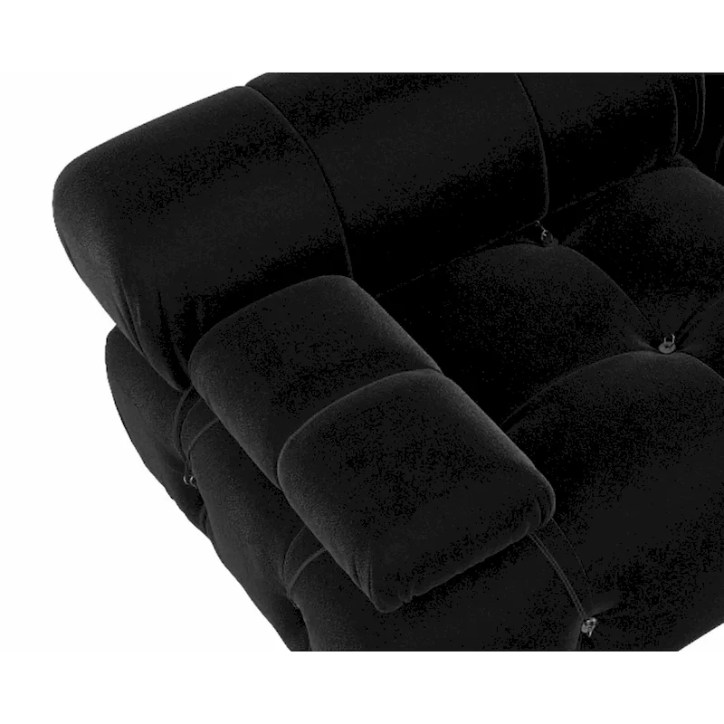 Black Modular Sectional Sofa Velvet Upholstered Sofa