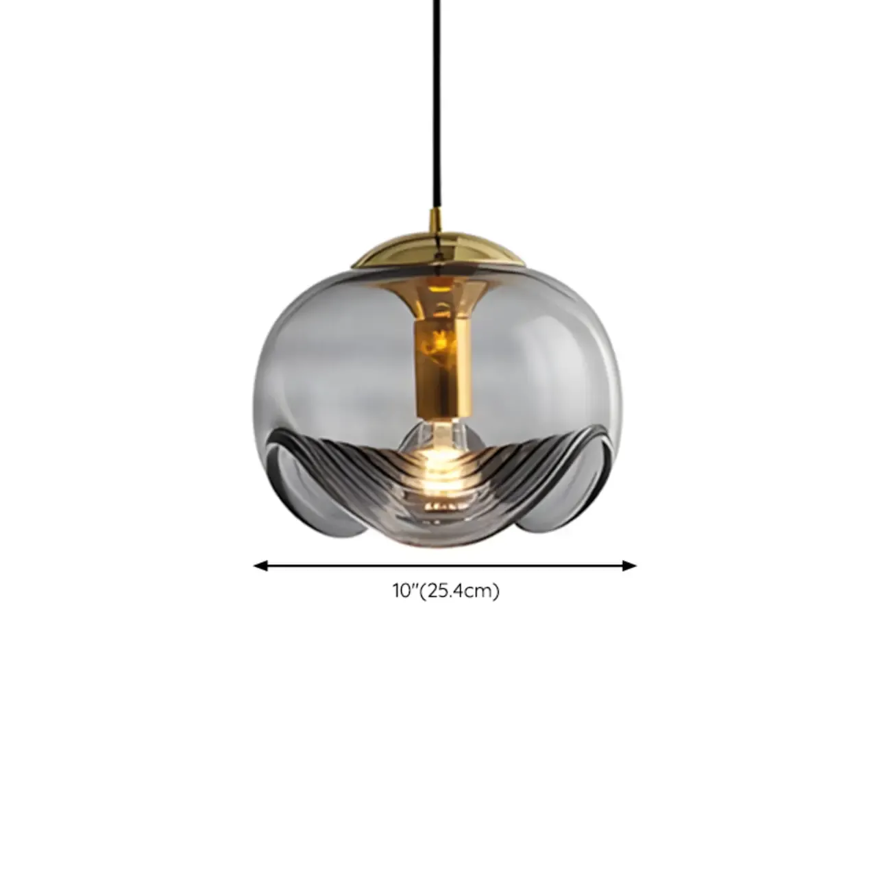 Modern Geometirc Gold Clear Glass Kitchen Pendant Light