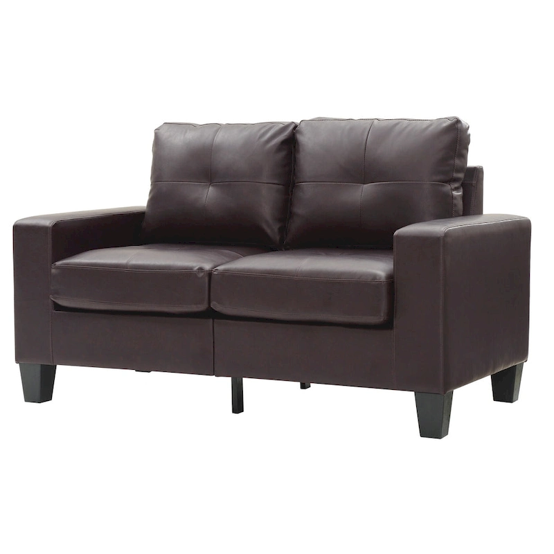 Newbury 58 in. W Flared Arm Faux Leather Straight Sofa - 32 L x 58 W x 36 H