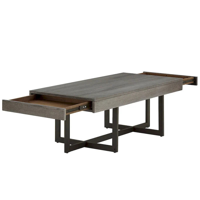 Eldersley Wood Finish Coffee Table with Two Drawers by iNSPIRE Q Modern