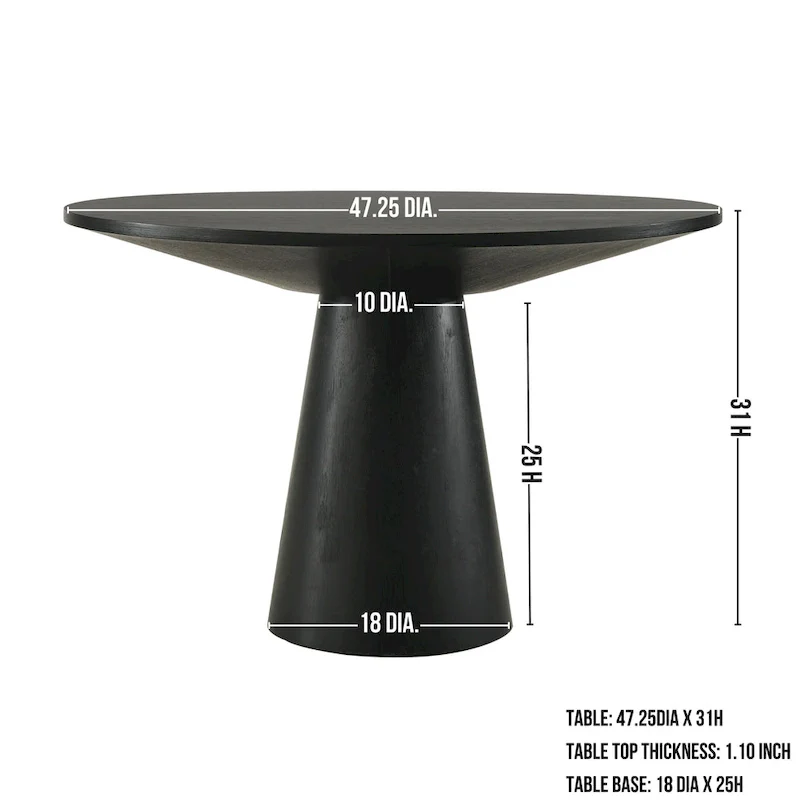 Roundhill Furniture Rocco 48  Pedestal Dining Table