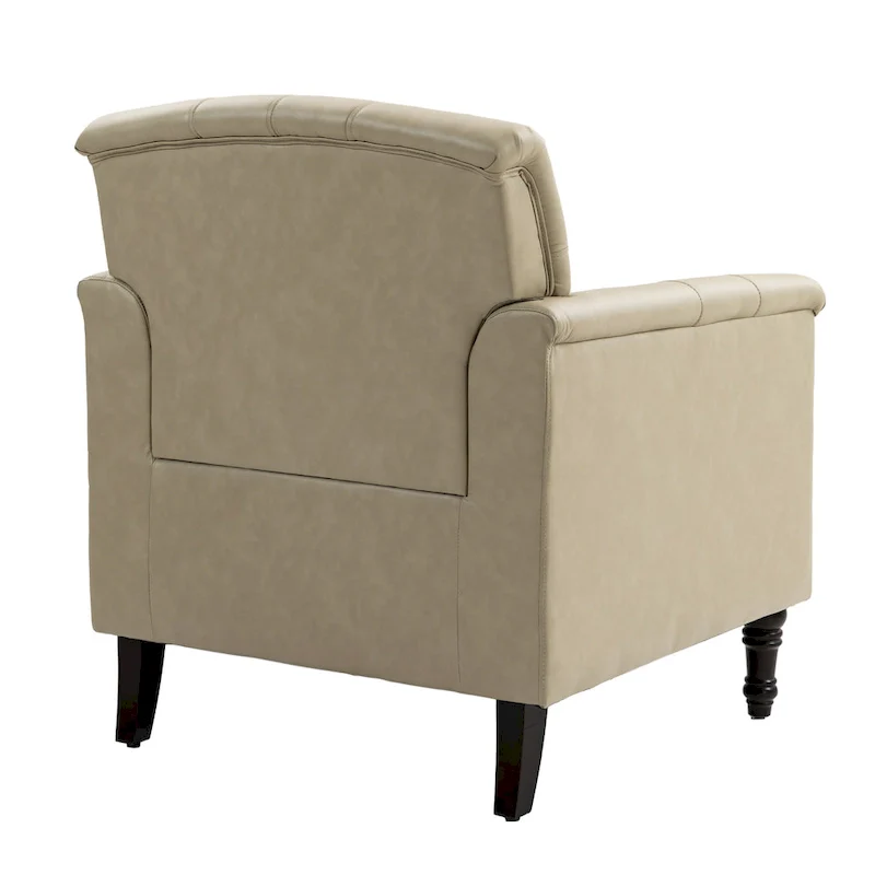 PU Leather Tufted Accent Chair with Nailhead Trim Armchair