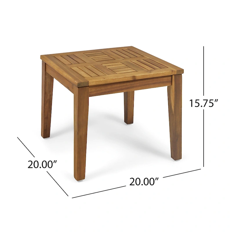 Hampton Wood Side Table in Natural Acacia Wood