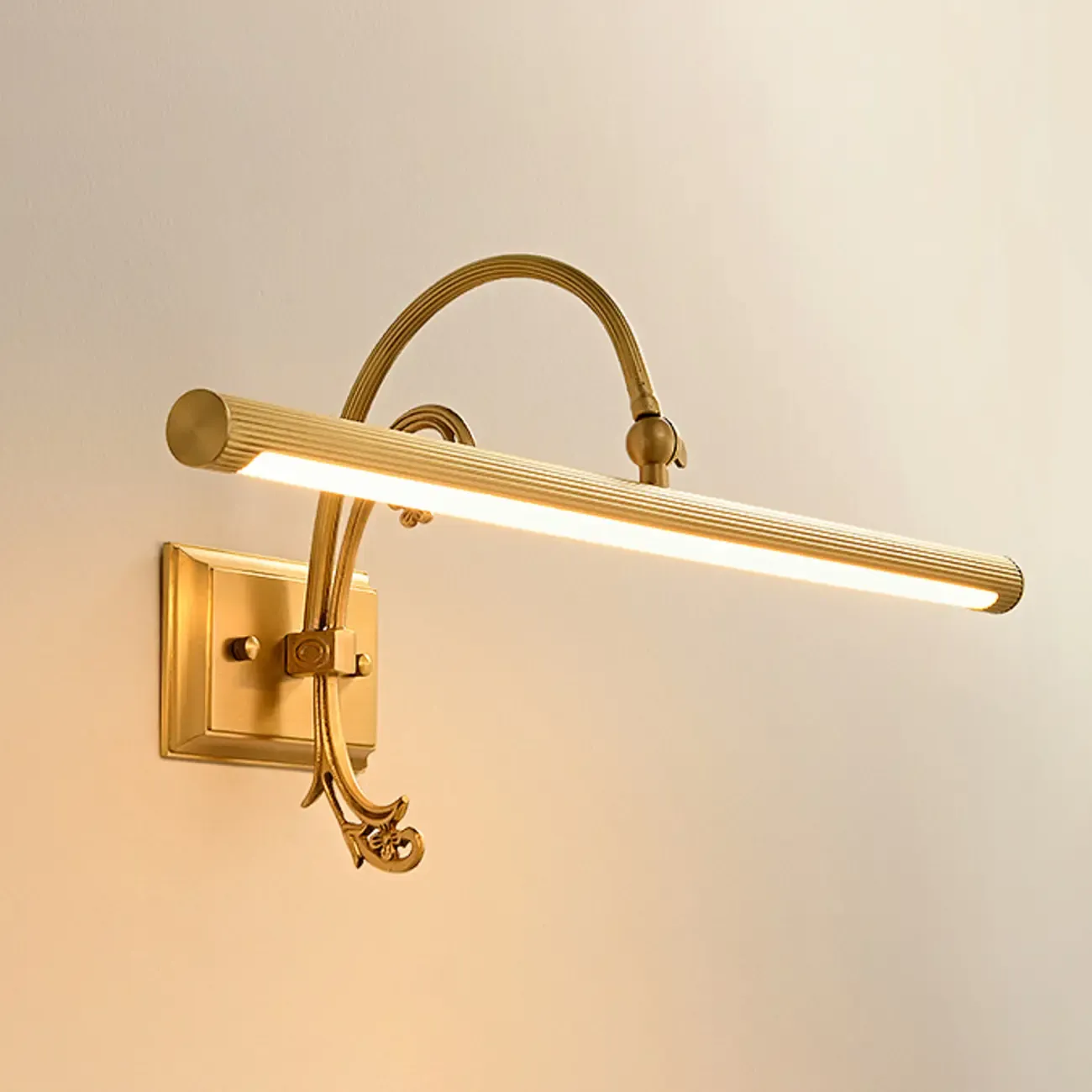 Arched Retro Copper LED Linear Wall Lamp