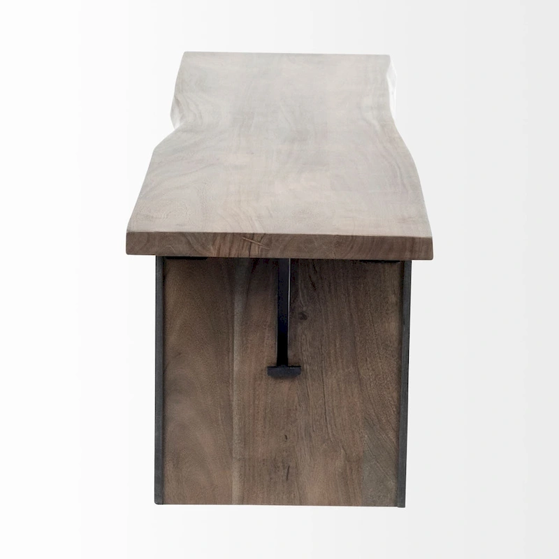 Ledger I Brown Solid Wood w/ Live-Edge Dining Bench - 70W x 17D x 18H