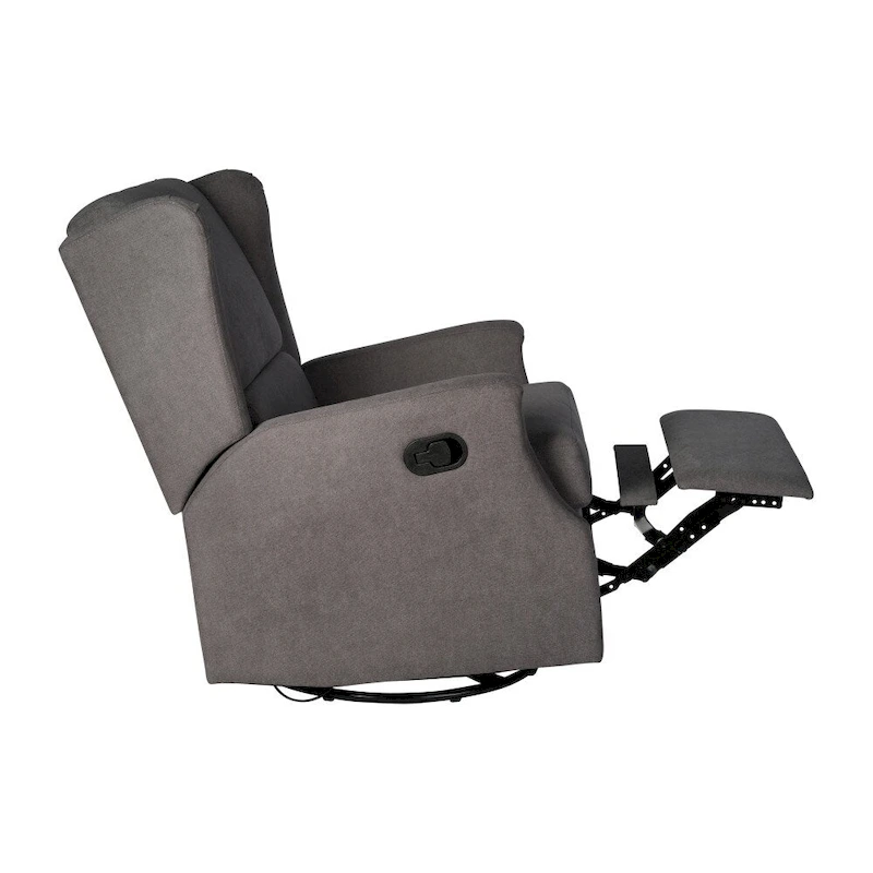 Wingback Manual Rocking Glider Recliner Chair with 360 Swivel