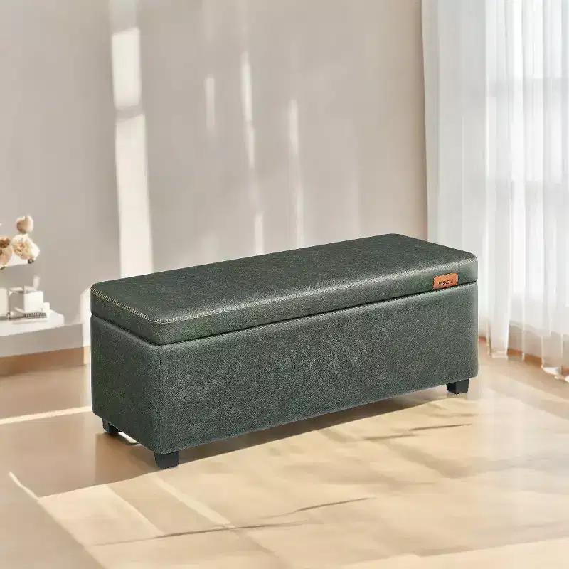 Storage Ottoman Bench, Bedroom Bench with Storage Entryway Bench, Ottoman with Storage Safety Hinges, Loads 660 lb