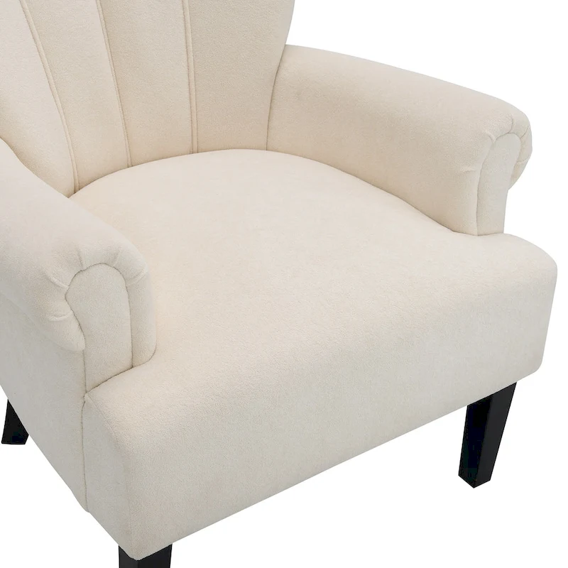 Beige Modern 29 Arm Chair with Channel Back