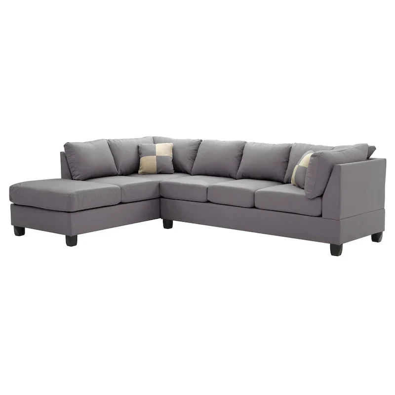 Malone L-shaped Reversible Faux Leather Sectional Sofa