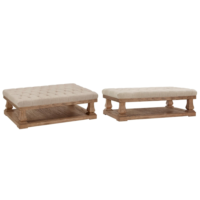 Gdansk Linen Baluster Rectangular Ottoman