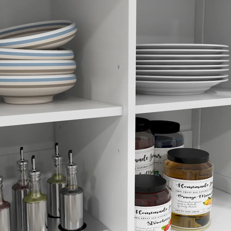 HOMCOM Rolling Kitchen Island with Drop Leaf Wood Breakfast Bar, Farmhouse Kitchen Cart with 2 Drawers, White