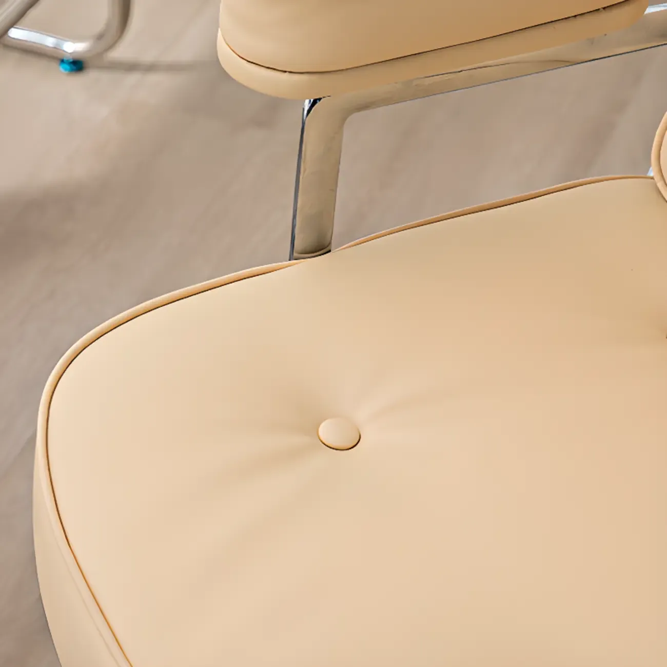 Upholstered Apricot Leather Adjustable Swivel Office Chair