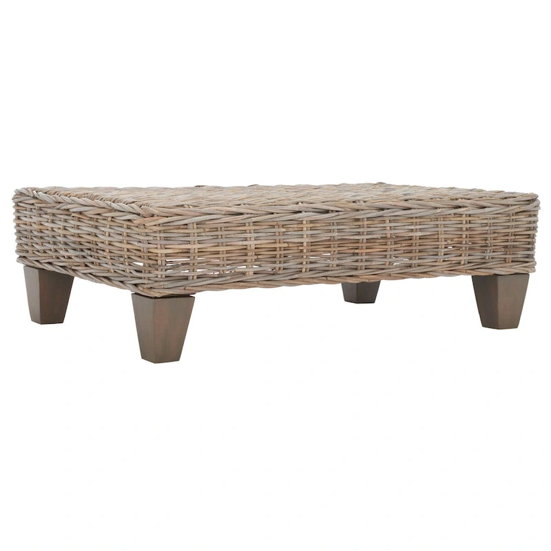 SAFAVIEH Caron Washed Natural Wicker Bench - 41 W x 28 D x 12 H - 41Wx28Dx12H