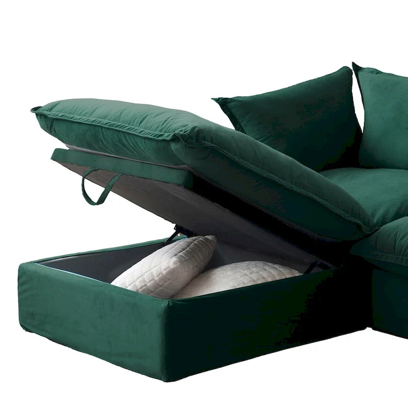 Modular Sectional Fabric Sofa,Extra Large L Shaped Couch with Reversible Chaise Modular Sectional Couch