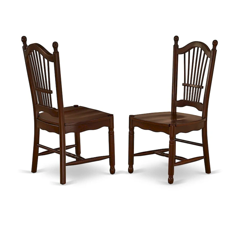 East West Furniture Dining Table Set- a Rectangle Kitchen Table and Dinette Chairs - Mahogany(Pieces Options)
