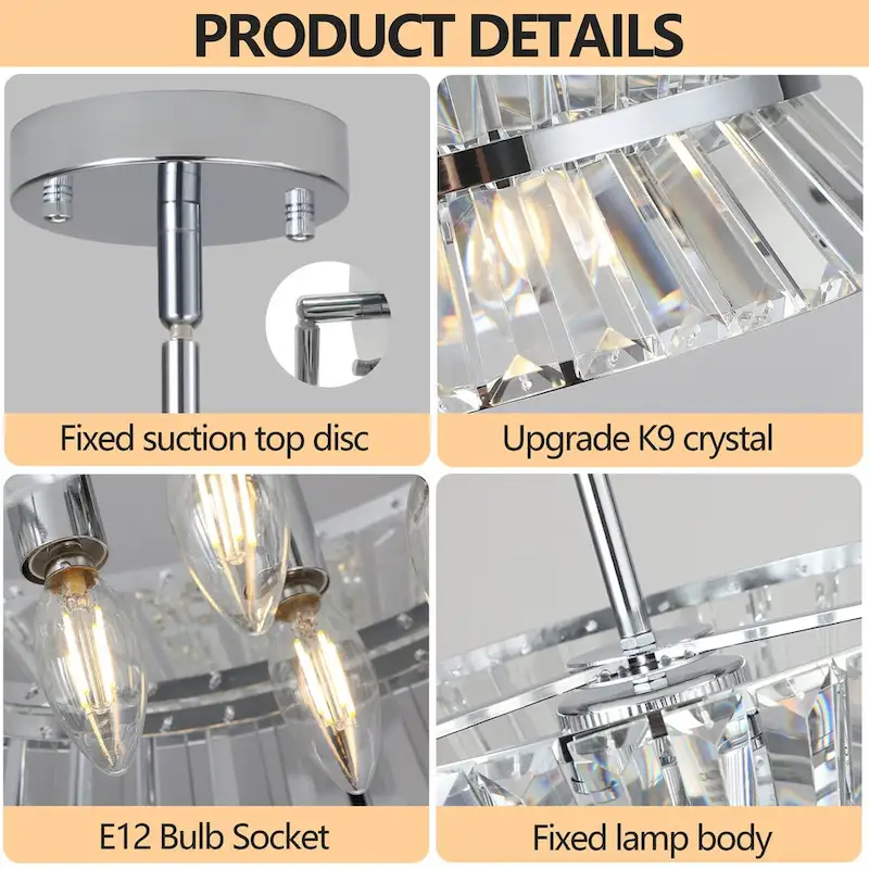 LARGE CHANDELIER CRYSTAL LAMP Modern AND LUXURIOUS STYLE