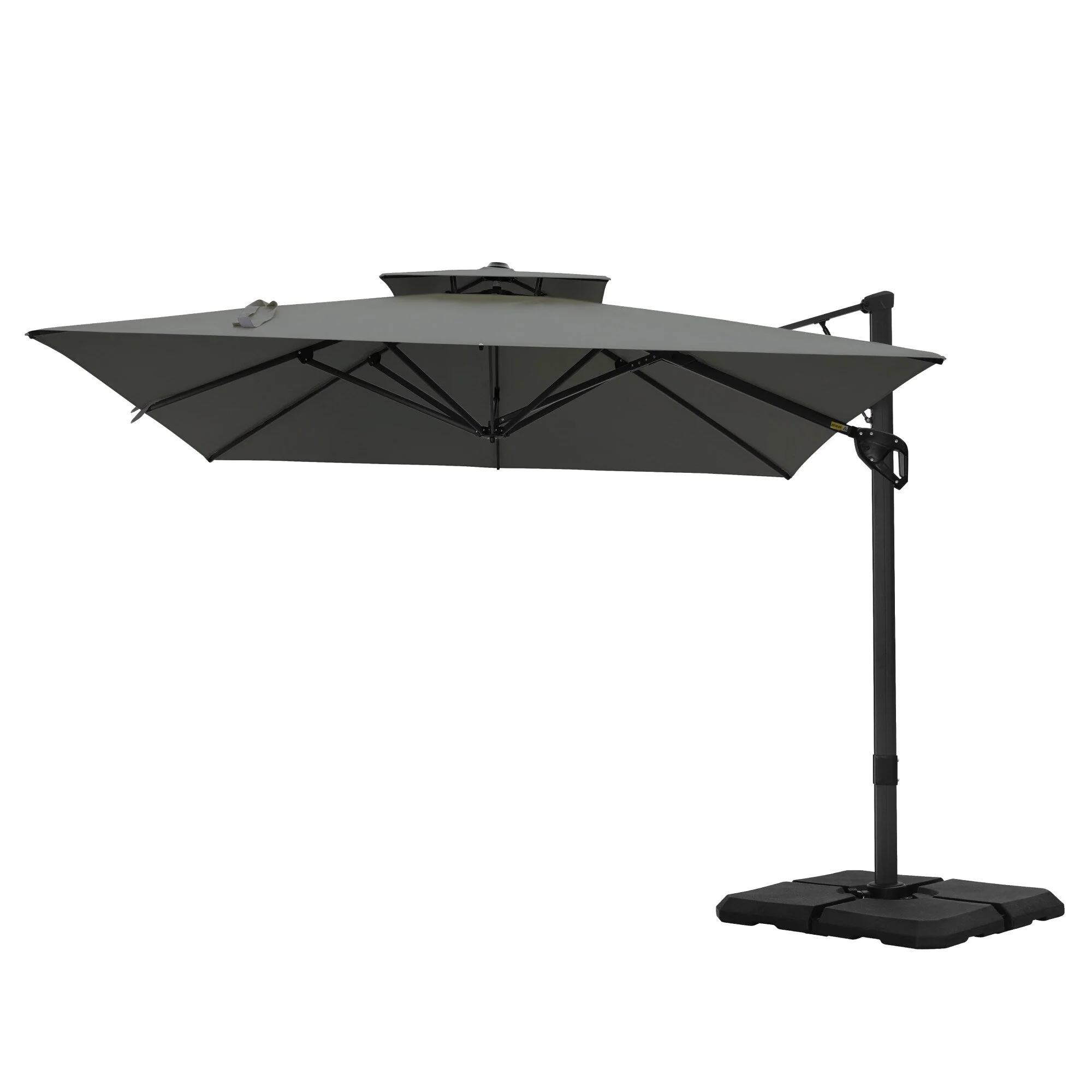 MAISON ARTS 12 FT Automatic Hydraulic Cantilever Umbrella Aluminum Pole 360 Degree Rotation